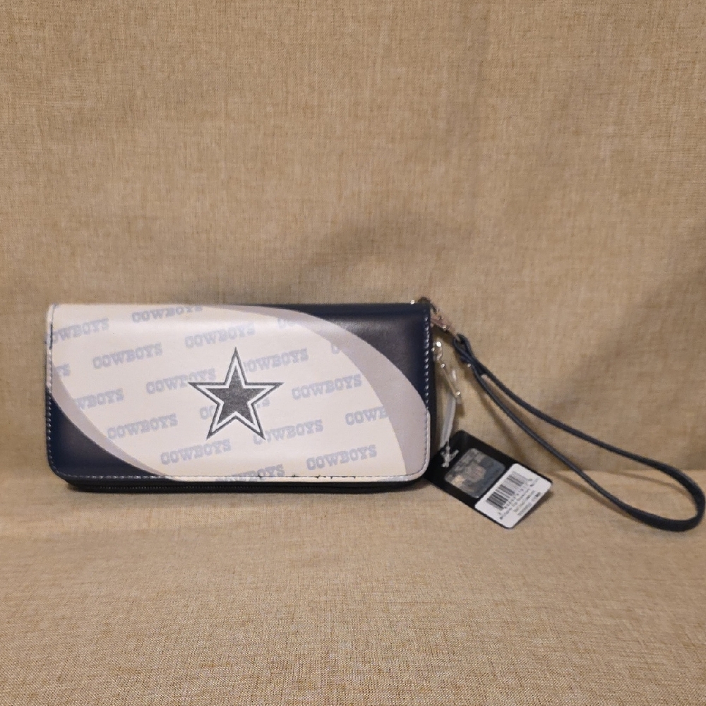 NFL Cowboys Blue and White Clutch Wristlet